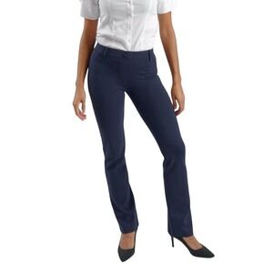 Betabrand Classic Straight Leg Yoga Dress Pants Navy Blue Size Medium EUC